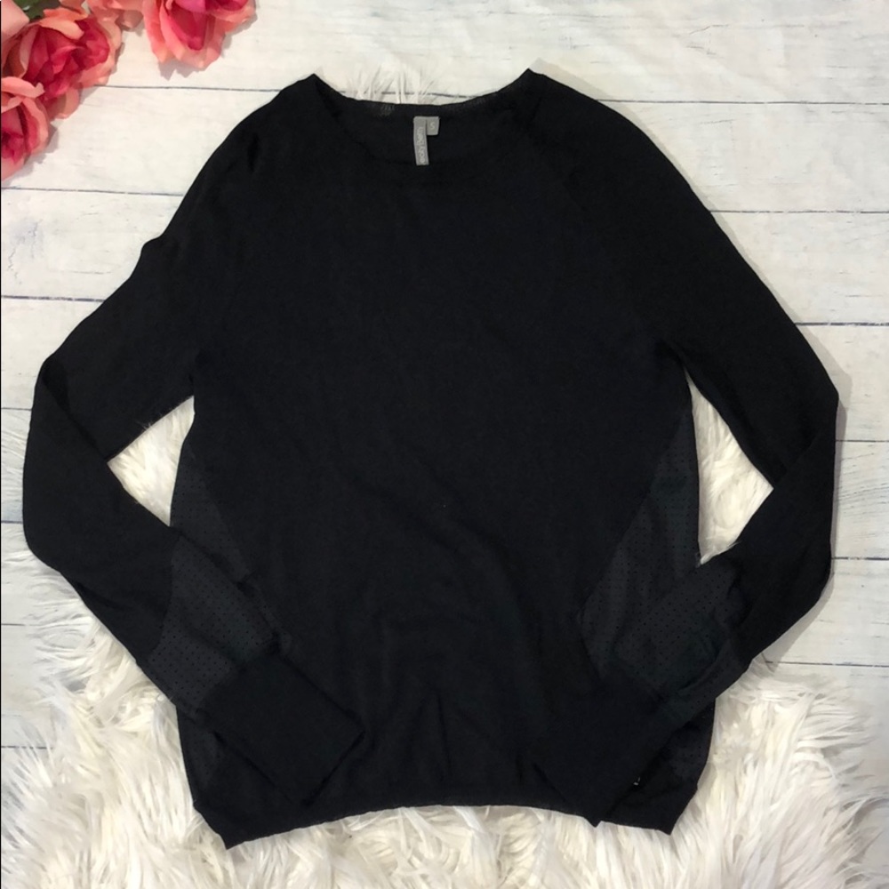 Sweaty Betty Mesh Paneled Knit Crewneck Pullover